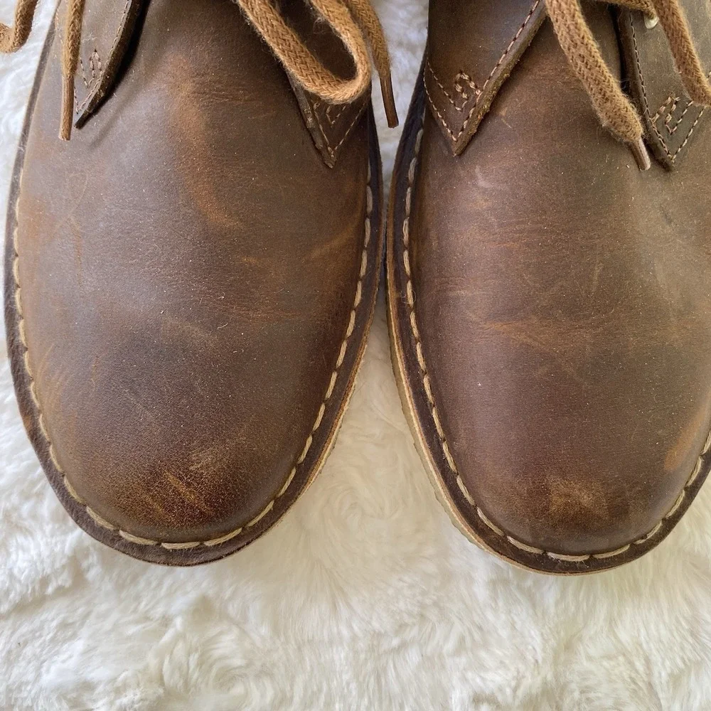 Clarks Originals Desert Boots Men's Size 7.5 Brown‎ Chukka Beeswax Leather